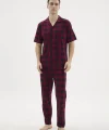 Kocabey KKT-26158 Erkek Apaj Yaka Düğmeli Pijama Takımı