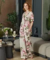 Aqua 26546 Kadın Desenli Düğmeli Kısa Kol Pijama Takım