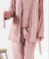 Estiva 24397 Bayan Kadife 3lü Pijama Takım