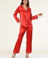 Freshness 2045 Saten Gömlek Yaka Patlı Pijama Takımı