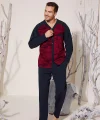 Kocabey 8025 Erkek  V Yaka Boydan Düğmeli Pijama Takımı