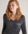 Nautıca W604 Kadın Patlı V Yaka Uzun Kollu Pijama Takımı