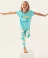 Roly Poly 3394-2 Kız Çocuk Çiçekli Kısa Kol Pijama Takım