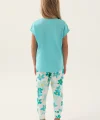 Roly Poly 3394-2 Kız Çocuk Çiçekli Kısa Kol Pijama Takım