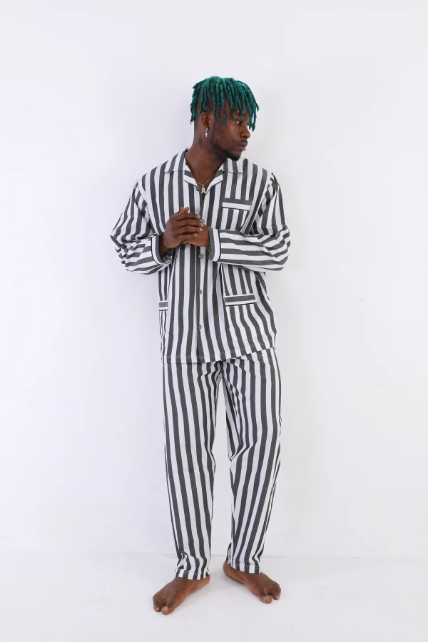 Kocabey 4007 Uzun Kol Çizgili Gaffur Erkek Pijama Takım