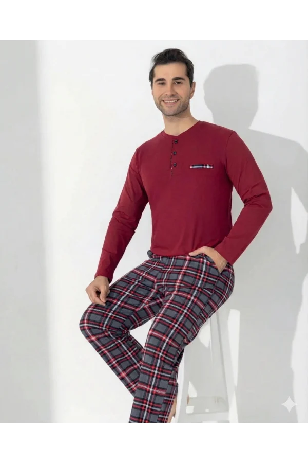 Boyraz 0406 Erkek Uzun Kol Pijama Takımı