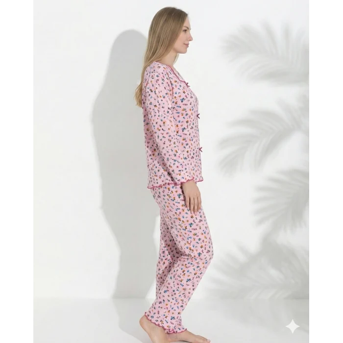 Boyraz 0367 Kadın Raporlu Uzun Kol Pijama Takımı