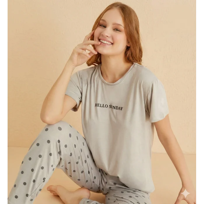 Mihra 50107 Kadın Kısa Kol Pijama Takımı