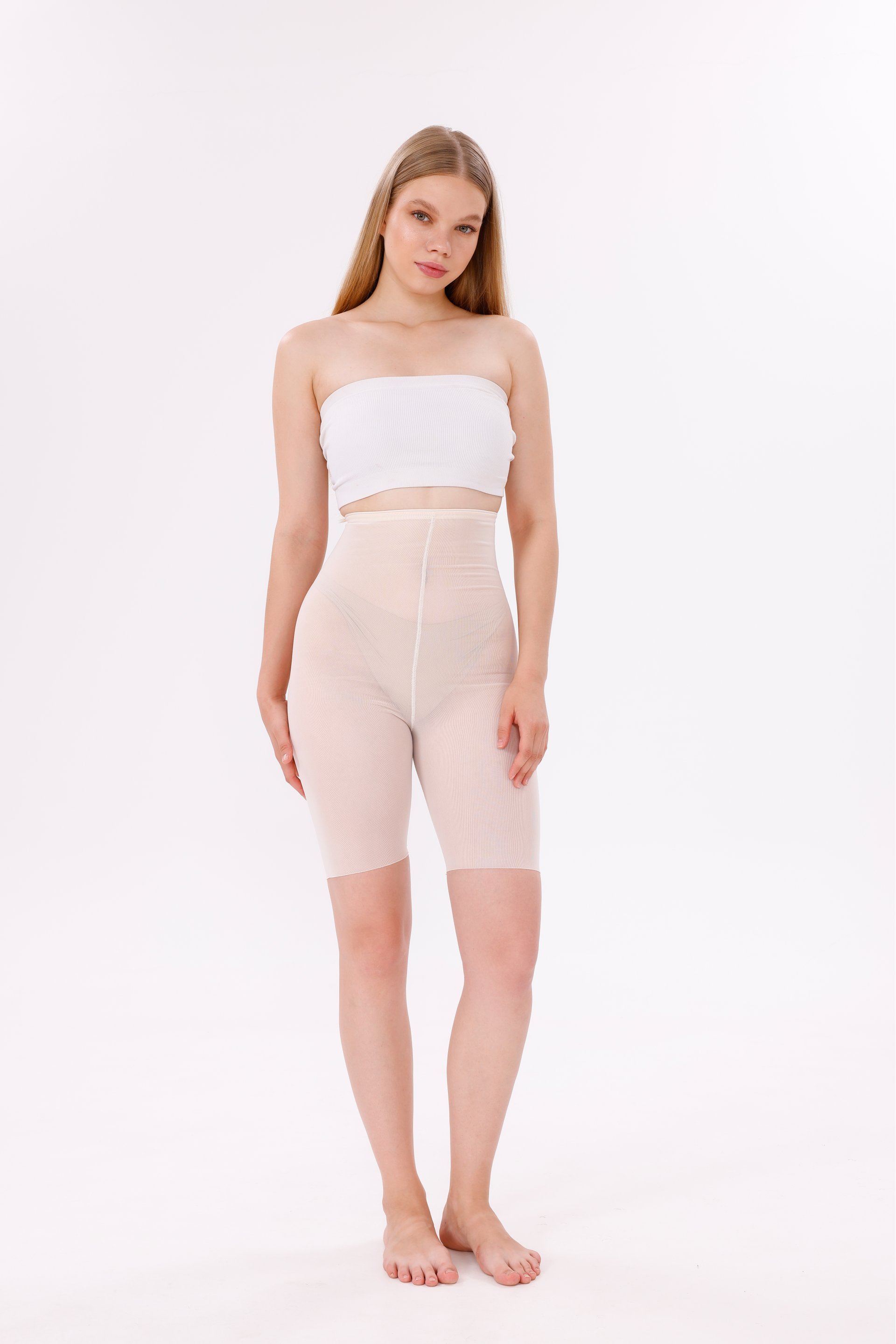 Freshness 0007 Lazer Kesim Tül Yüksek Bel Şort Korse