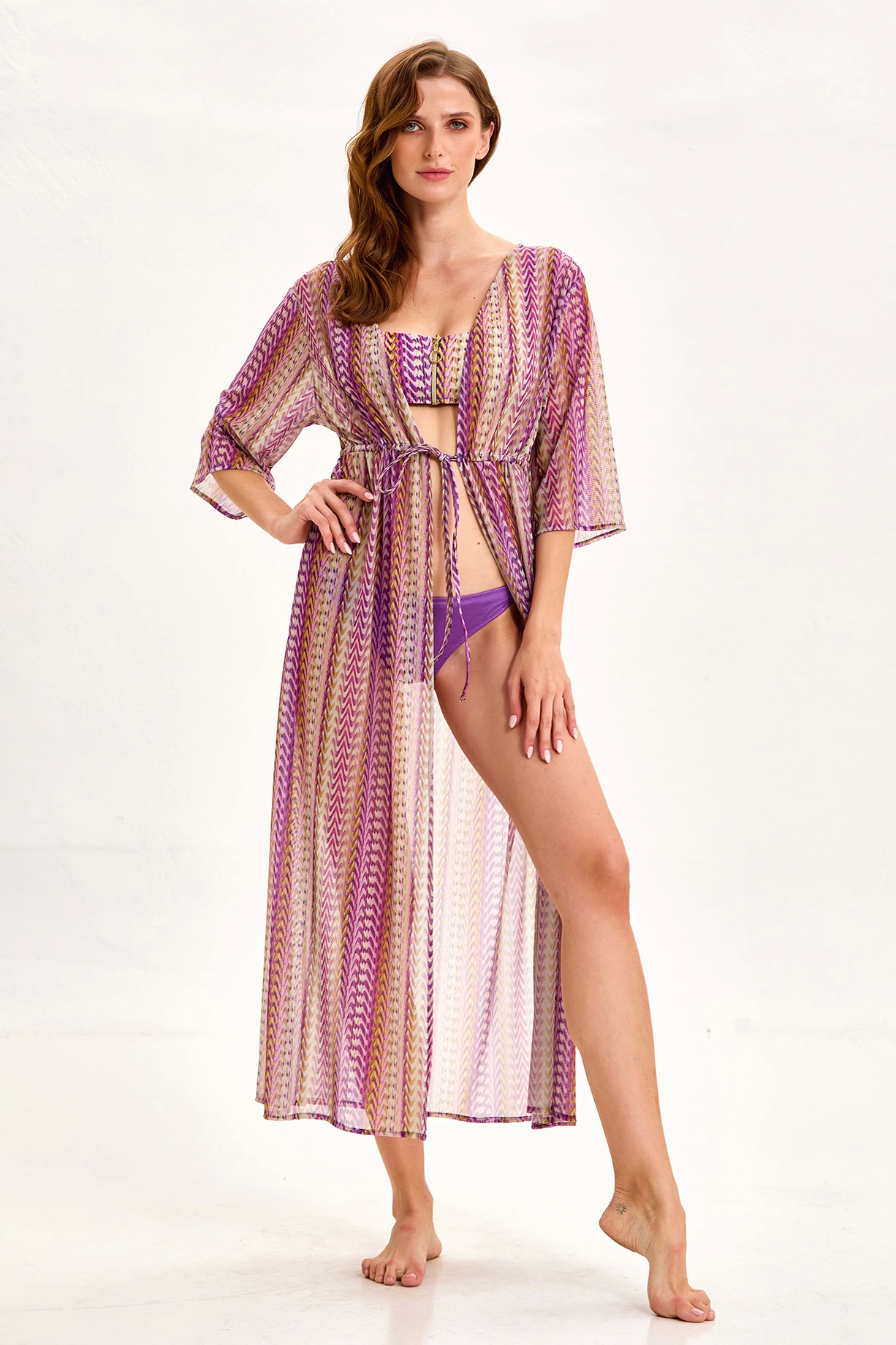 Argento 2106-2079 Önü Açık Uzun Kaftan