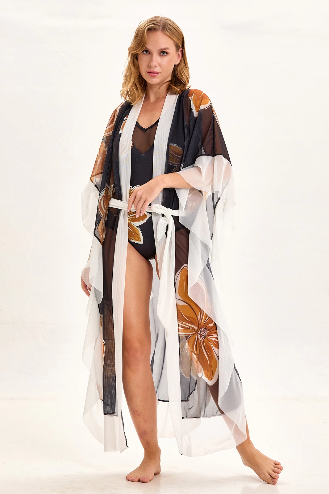 Argento 2153-2061 Kuşaklı Kaftan