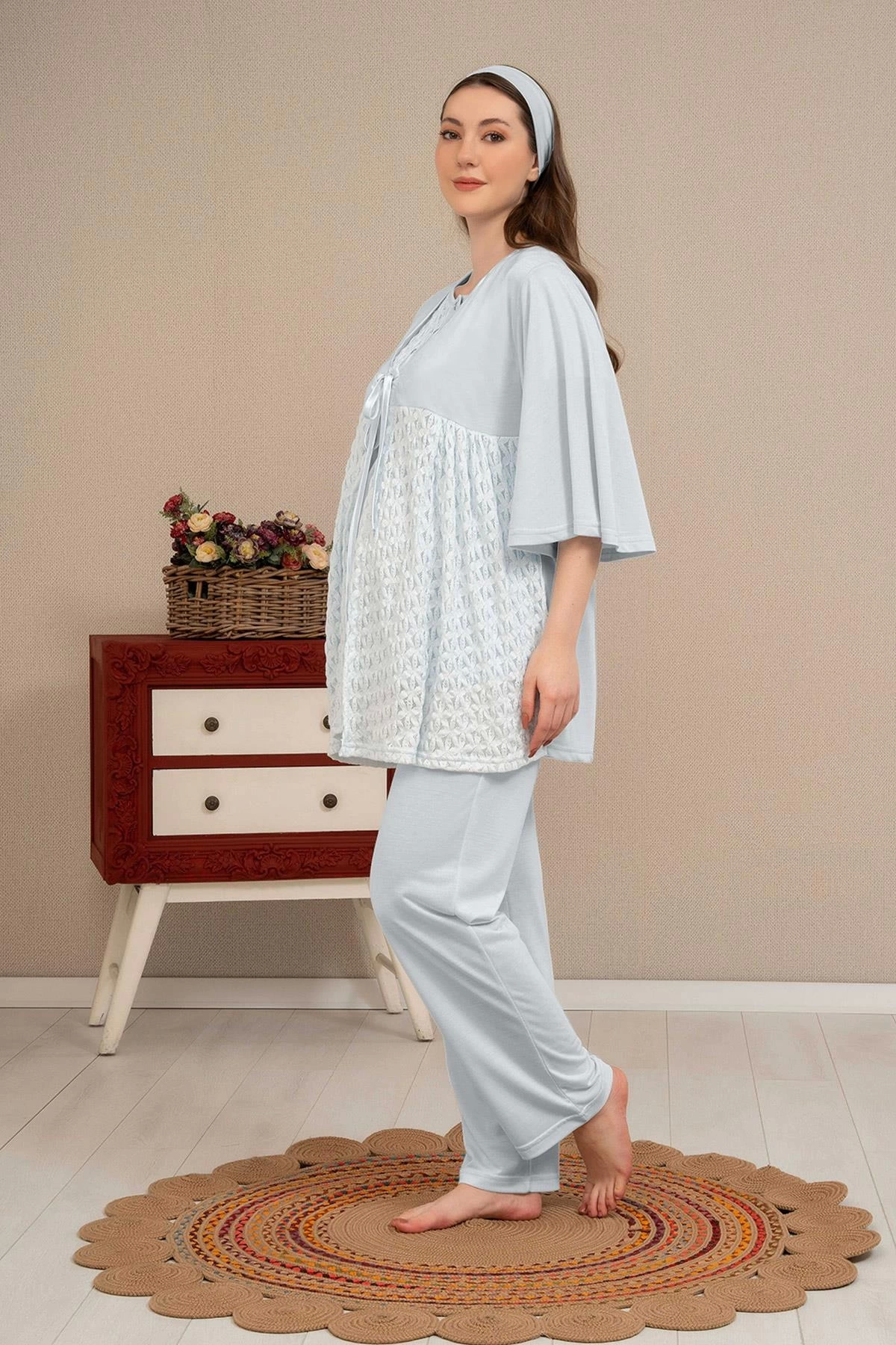 Ba-Ha 4504 Lace Morning Lohusa Pijama Set