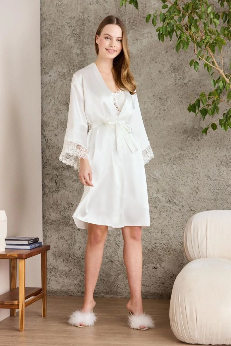 Pierre Cardin 6040 Kısa Gecelikli 6'lı İpek Set