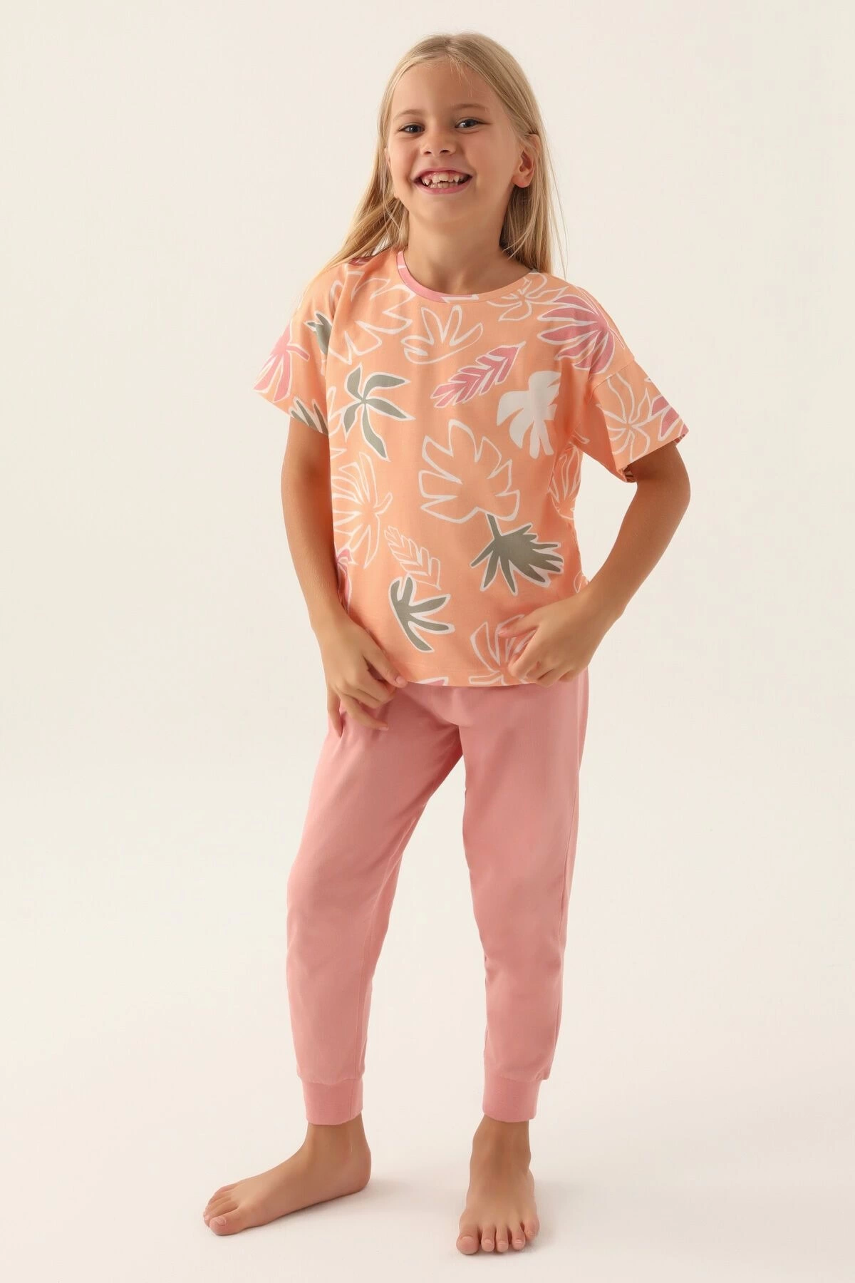 RolyPoly 3386-G Kız Çocuk Kısa Kol Pijama Takımı