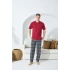 Kocabey 9512 Erkek Midi Yaka Kısa Kol Pijama Takım