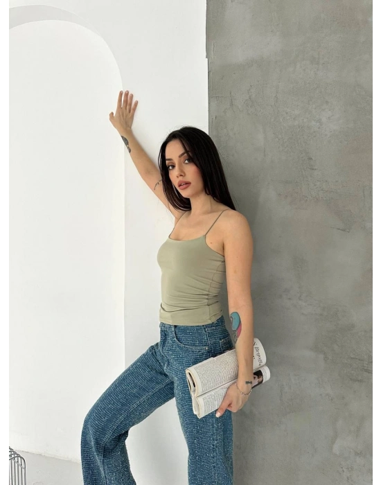 Su Yeşili İp Askılı Atlet