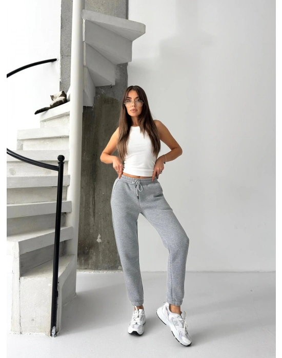 Gri 3 İplik Şardonlu Eşofman