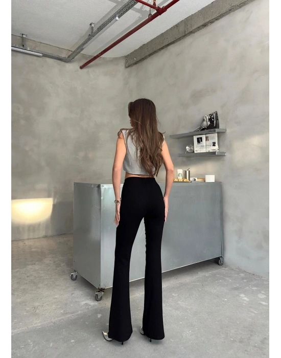 Siyah İspanyol Paça Pantolon