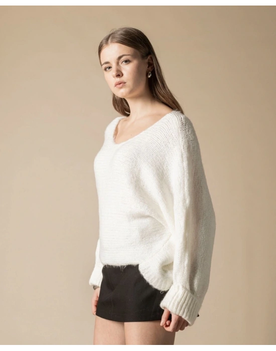 Ekru Kolu Katlamalı Kazak