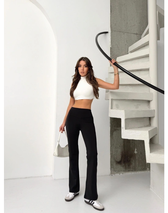 Siyah Bel Detay Tayt