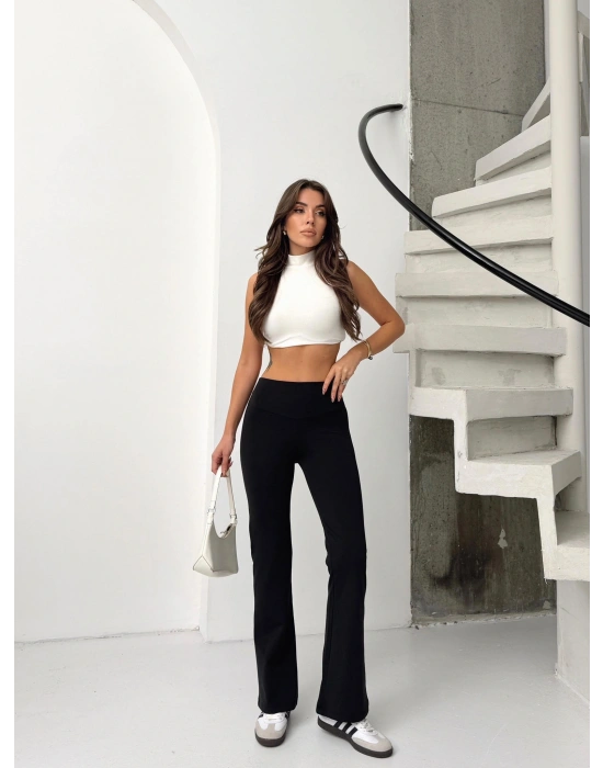 Siyah Bel Detay Tayt