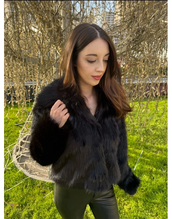 Siyah Kısa Suni Kürk