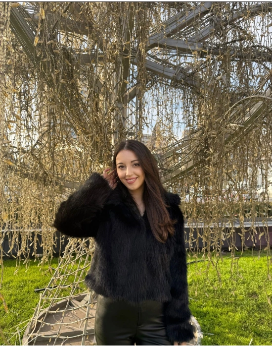 Siyah Kısa Suni Kürk