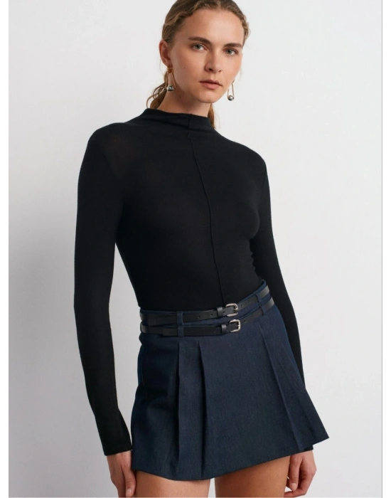 Siyah Parmak Geçmeli Body