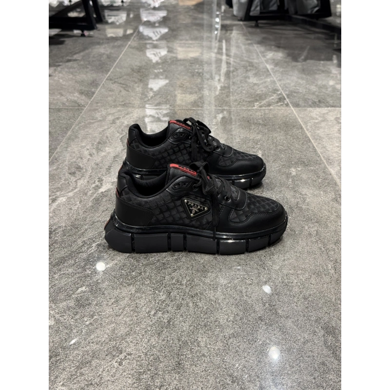 Prada Milano Siyah Desenli Air Taban Detaylı Spor Ayakkabı