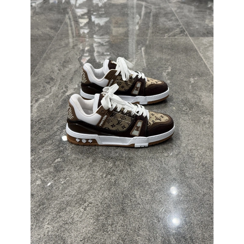 Louıs Vuıtton Trainer Koyu Kahve Beyaz Taban Spor Ayakkabı