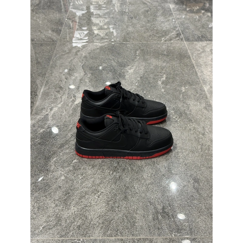 Nıke Dunk Full Siyah Kırmzı Taban Deri Spor Ayakkabı