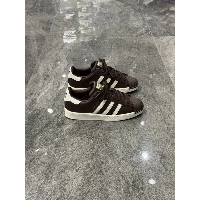 Adidas Süperstar Kahve Beyaz Detaylı Spor Ayakkabı