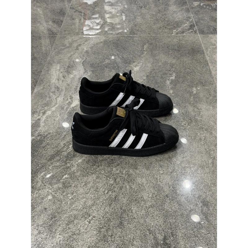 Adidas Süperstar Siyah Beyaz Süet Spor Ayakkabı