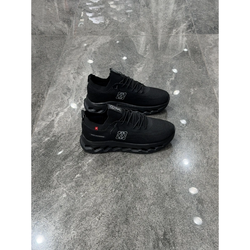Loewe X On Running Siyah Siyah Bez Detaylı Spor Ayakkabı