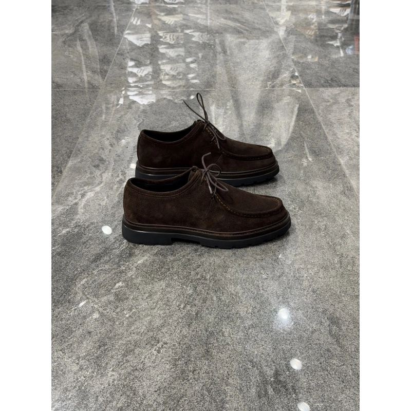 Kahve Süet Moc Toe Dikiş Detay Deri Erkek Klasik Ayakkabı