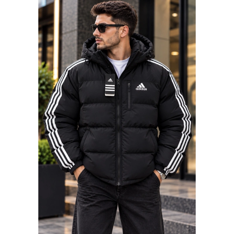 Adidas Essentials Siyah Beyaz Çift Taraflı Şişme Mont