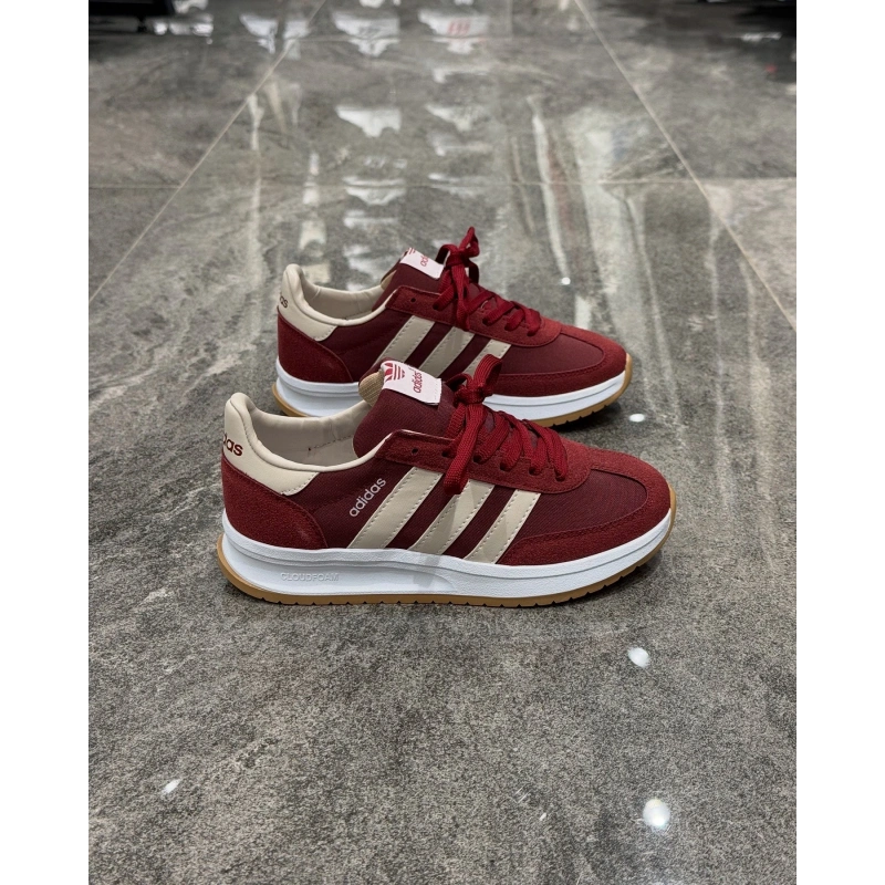Adidas Run 72 Bordo Beyaz Detaylı Spor Ayakkabı