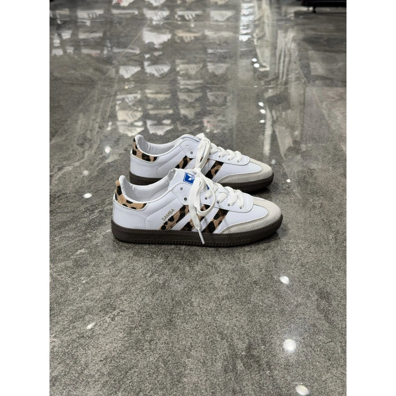 Adidas Samba Beyaz Leopar Detaylı Spor Ayakkabı
