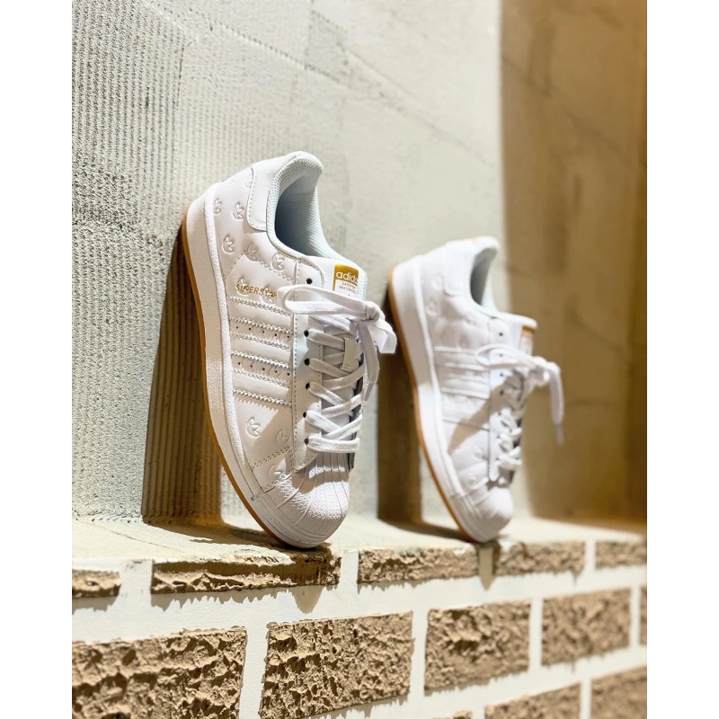 Adidas Süperstar Beyaz Beyaz Logo Baskılı