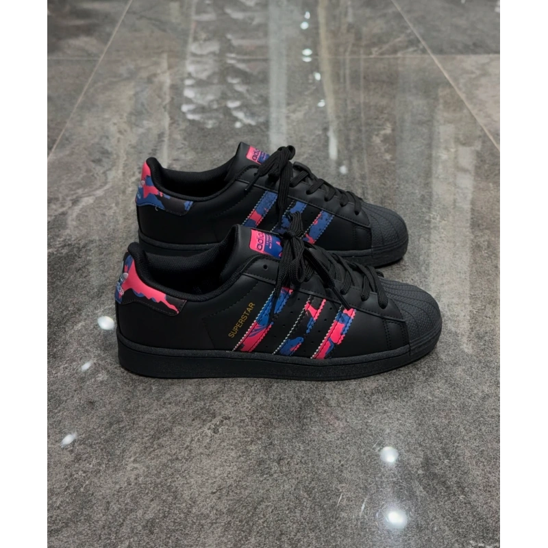 Adidas Süperstar Black Rose Blue Detaylı Spor Ayakkabı