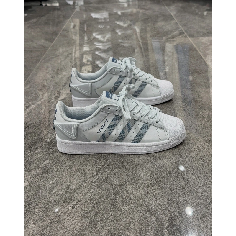 Adidas Süperstar Gri Beyaz Düğme Detaylı