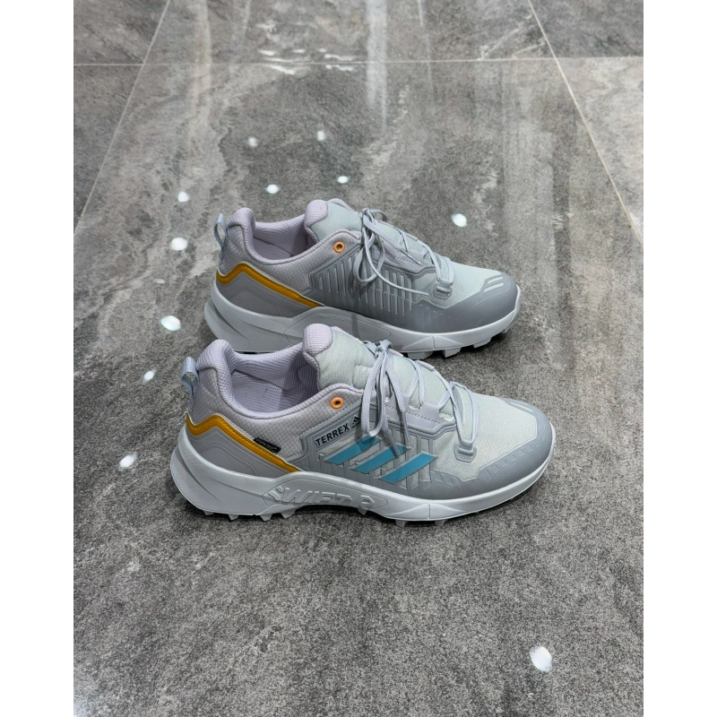 Adidas Terrex Gri Mavi Sarı Şeritli Mid Rain Spor Ayakkabı