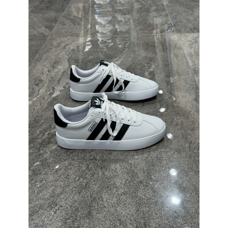 Adidas VL Court 2.0 Beyaz Siyah Detaylı Spor Ayakkabı