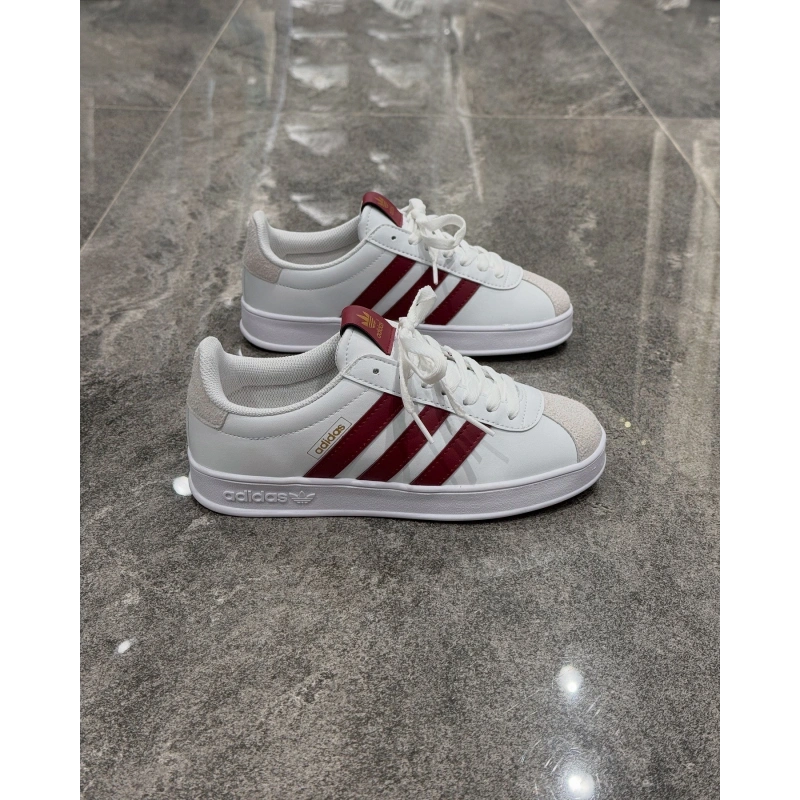 Adidas VL Court 3.0 Beyaz Bordo Spor Ayakkabı