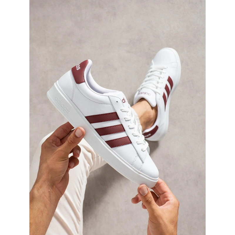 Adidas VS Pace 2.0 Beyaz Bordo Detaylı