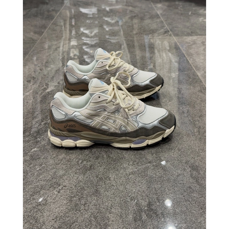 Asics Gel Ncy Krem Kahve Yeşil Detaylı Spor Ayakkabı