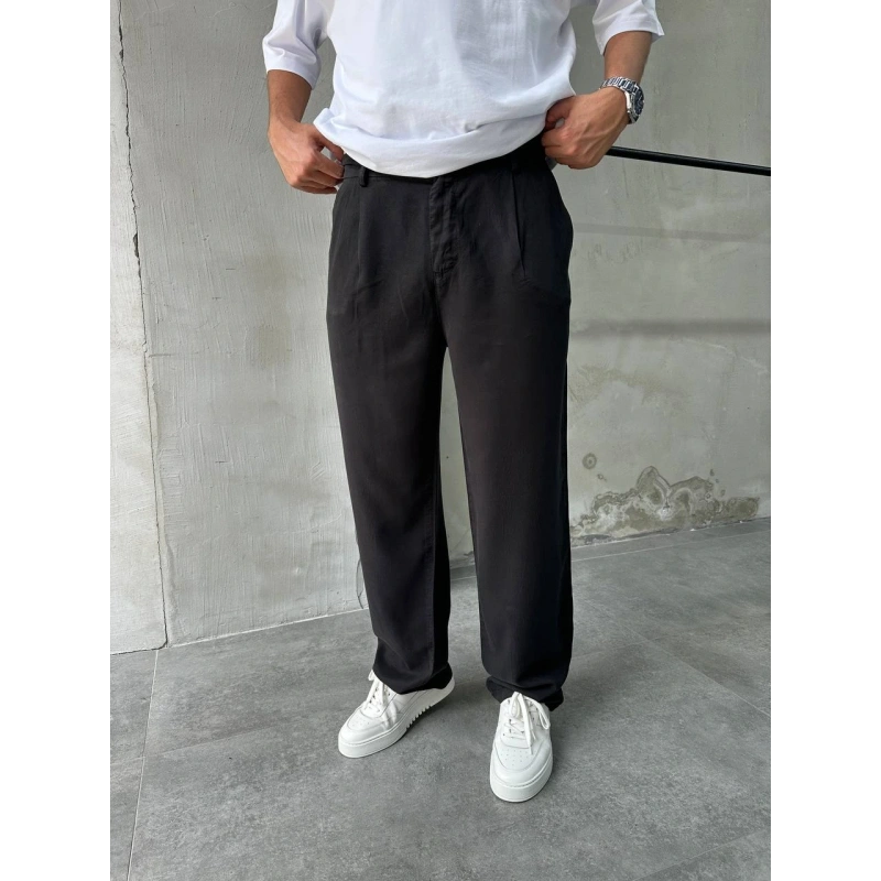 Baggy Modal Kumaş Siyah Pantolon