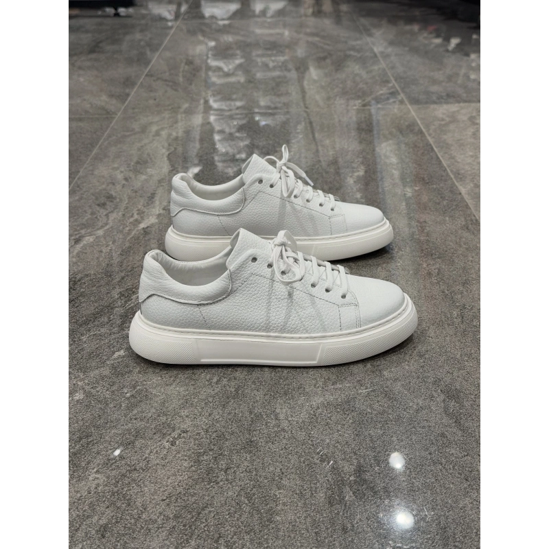 Beyaz Beyaz Deri Erkek Günlük Ayakkabı