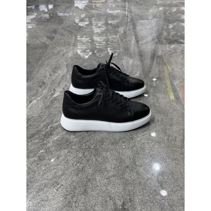 Canyon Siyah Beyaz Detaylı Deri Sneaker