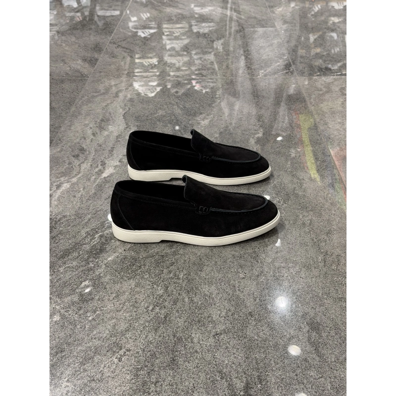 Casual Loafer Süet Siyah Deri Ayakkabı